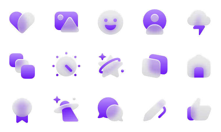 Duotone Glass icons